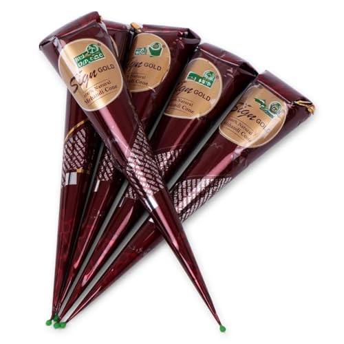 100% Natural Henna Hair Color Paste - Dark Brown, 3 Cones