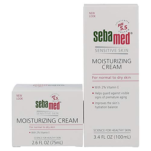 Sebamed Moisturizing Face Cream 2.6 Fluid Ounces (75mL) and Moisturizing Face Cream with Pump 3.4 Fluid Ounces (100mL) Vitamin E pH 5.5 Dermatologist Recommended Moisturizer Value Pack