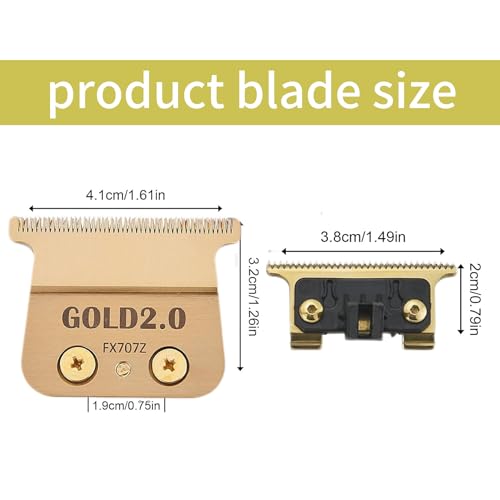 Replacement Blades Compatible with BaByliss PRO Barberology Trimmer Blade,Zero-Gapped Replacement Trimmer Blade Compatible with BaBylissPRO FX787 & FX726 Trimme (7 GOLD/1 PC)
