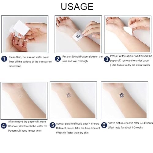 6 Sheets Temporary Tattoos Eagle Fake tattoos Neck Arm Chest for Women Men Adult