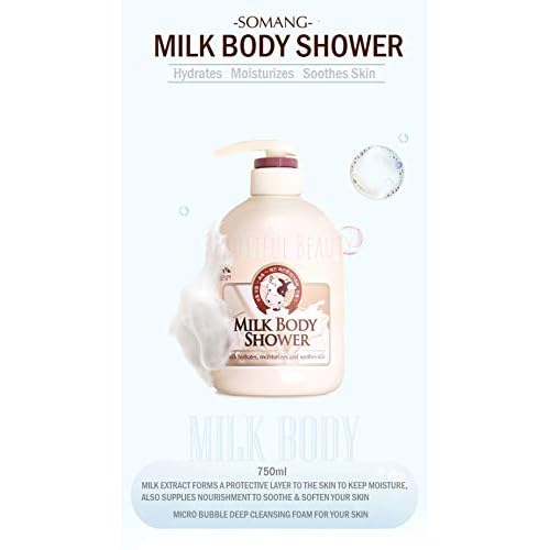 SOMANG MILK BODY SHOWER 750ml + BODY LOTION 500ml SET