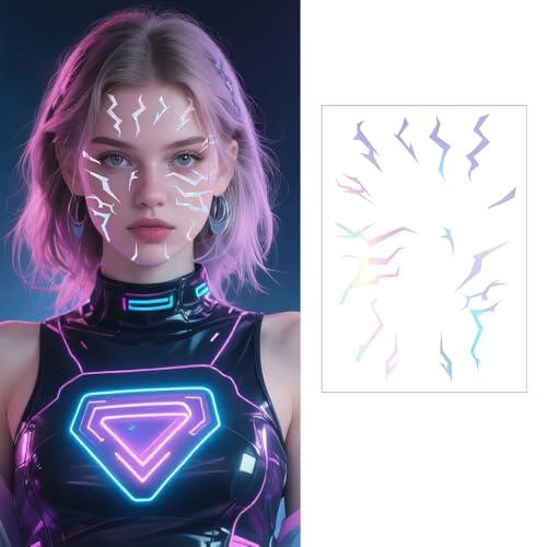 Purple Anime Temporary Tattoo – Waterproof Body Art (4 Pack)