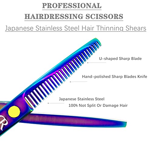 Professional Hair Thinning Shears 6 Inch Hair Cutting Teeth Scissors Hairdressing Texturizing Salon Shears Japanese 440c Stainless Steel Barber Haircut Scissors For Women/Men/kids