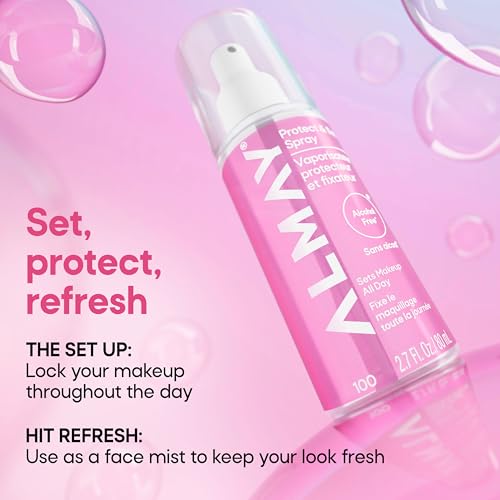 Almay Protect & Set Spray, Hydrating Makeup Setting Spray, Vegan Face Mist, 100, 2.7 fl oz