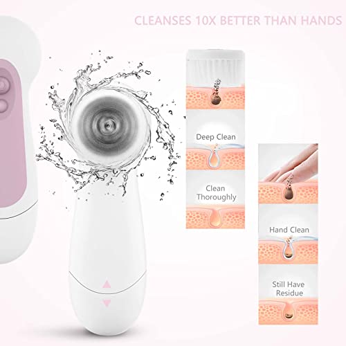 Electric Facial Cleansing Brush - 5 Exfoliating Spin Heads, Waterproof