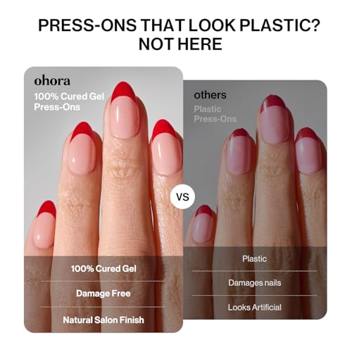 ohora Gel Press On Nails Medium Oval Sunset Aura