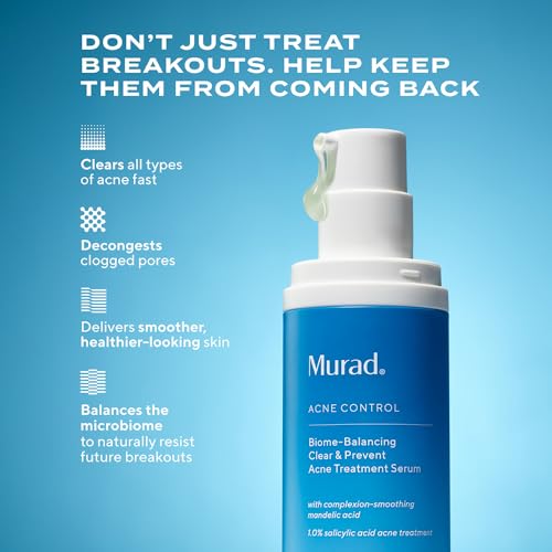 Murad Biome-Balancing Acne Treatment ? Salicylic, Mandelic, and Glutamic Acid Serum for Clearing and Preventing Breakouts, Decongesting Pores, and Balancing Skin Microbiome ? 1.0 Fl Oz