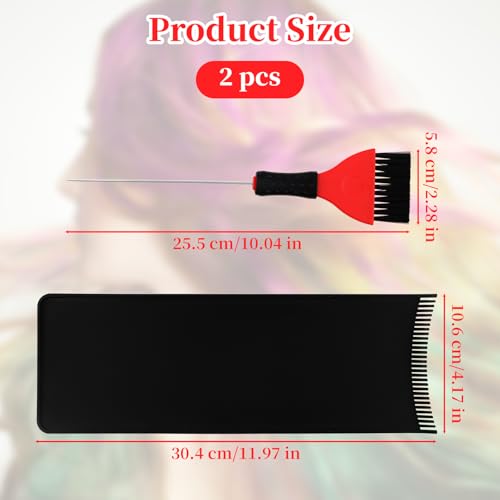 Balayage Board 2-Pack with Teeth & Hair Dye Comb Brush