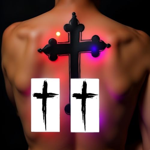2 Pcs Black Herbal Cross Arm Tattoo Stickers,Men And Women Effect is Vivid of Temporary Tattoos Fake Tattoos for the Beach or Pool,Rave Parties,Nightclubs,Holiday,Body Temporary Tattoos