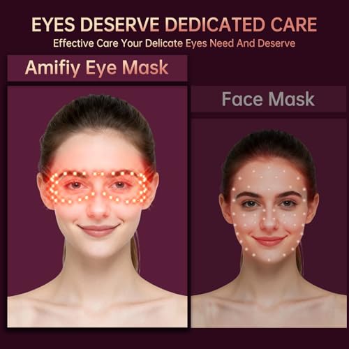 Red Light Therapy for Eyes, 4-in-1 3 Minutes Treatment Under Eye Red Light Mask, Targets Fine Lines, Eye Bags, Wrinkles & Dark Circles, Rejuvenating Eye Massager for Men Women (Pink)