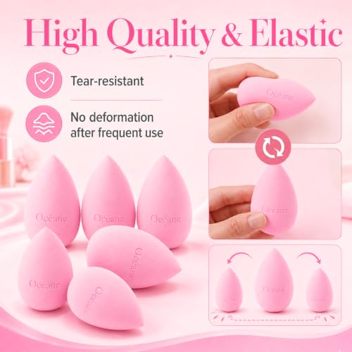 Makeup Sponge Set of 6 – Latex-Free Blender for Liquid & Powder