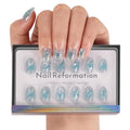 Nail Reformation Press-On Nails | Teal Velvet Cat Eye, 32 Pcs