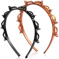 Braided Bangs Headband with Clips - 2 Pack for All Hair Types