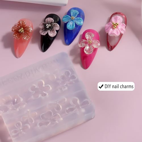 3D Flower Silicone Nail Molds with Carving Pen Kit