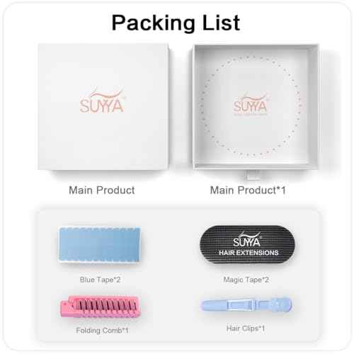 SUYYA Invisible Tape in Hair Extensions Human Hair Natural Black Seamless Injected Hand-Tied Pro Quality Virgin Human Hair 20PCS 40G/Pack Straight Tape Ins(14 inch #1B Off Black)