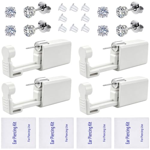 Disposable Ear Piercing Kit with Preloaded CZ Earring Studs