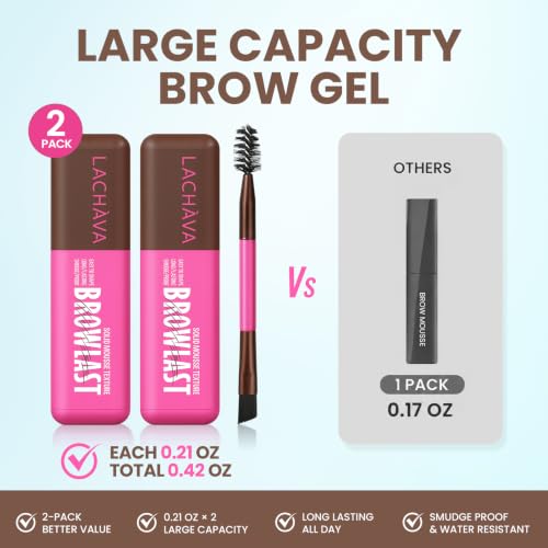 2-Pack Tinted Brow Gel, Waterproof Eyebrow Mascara - 24H Hold