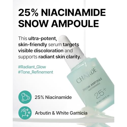 Charde Niacinamide Brightening Serum for Dark Spots & Uneven Tone | Radiance Boosting with White Garcinia & Arbutin, Korean Skincare, 1.01 fl oz