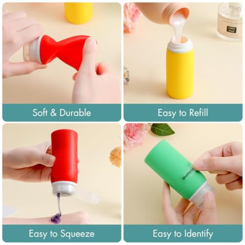 TSA Approved Travel Bottles 3oz - 6 Pack Leak Proof Silicone