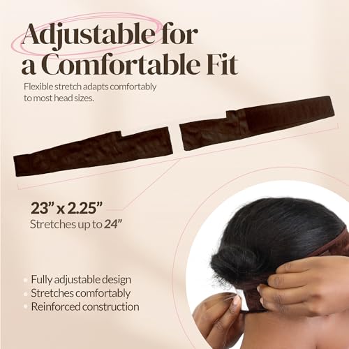Milano Collection Lace WiGrip Non-Slip Velvet Wig Band - Chocolate Brown