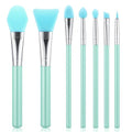 7-Piece Silicone Brush Applicator Kit - Green for Makeup & Crafting
