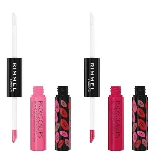 Rimmel London Provocalips 16hr Kiss-Proof Lip Color Bundle - 200 I'll Call You & 420 Berry Seductive, 14 fl.oz. Each