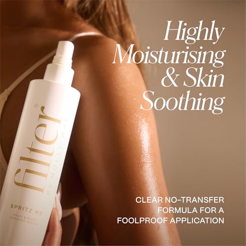 Filter by Molly-Mae Spritz Me Tanning Water | Moisturizing Self Tanner | Golden, Streak-Free Glow | Natural-Looking Sunless Tan | Fast Developing | Long-Lasting | Clear & Oil-Free | 200ml