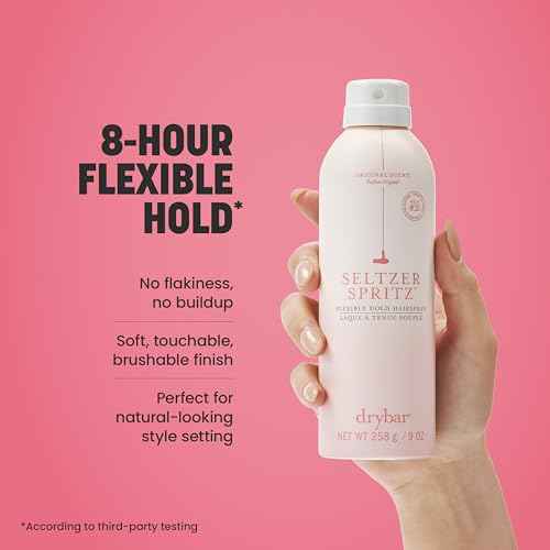 Drybar Seltzer Spritz Flexible Hold Hairspray | Holds Style for 8 Hours* with Touchable Finish, Adds Softness, Ultrafine Mist Diffuser for Even, Quick Drying Application, Vegan & Cruelty Free