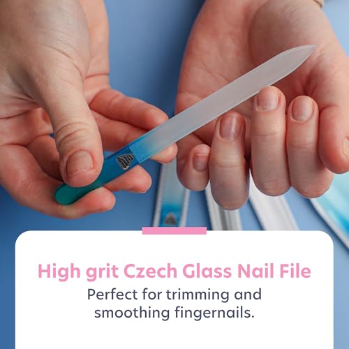 Czech Glass Nail Care Set: Foot File, Nail Files & Cuticle Pusher