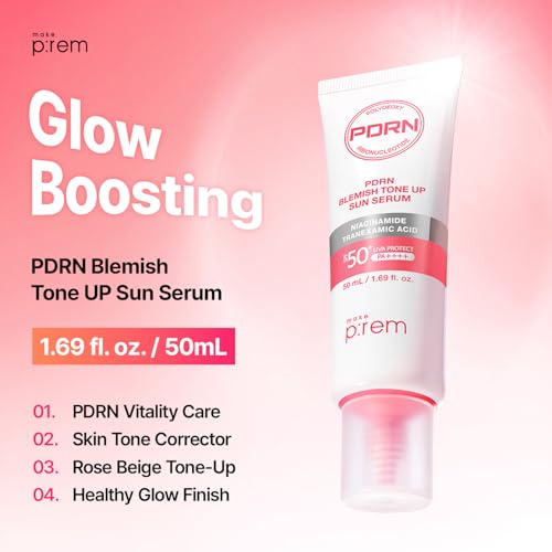 MAKEP:REM PDRN Tone-Up Sun Serum SPF 50 - Tinted Sunscreen 50ml