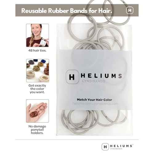 Heliums Small Hair Ties - Red - No Damage Mini 1 Inch Reusable 2mm Elastics for Thin Hair and Kids, Neutral Ponytail Holders - 48 Count