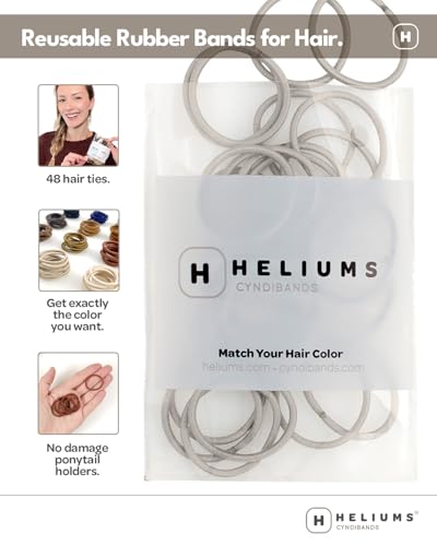 Heliums Small Hair Ties for Kids & Fine Hair - 48 Pack Black