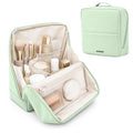 LiviWild Green Travel Standing Makeup Bag with Compartments & Waterproof Design
