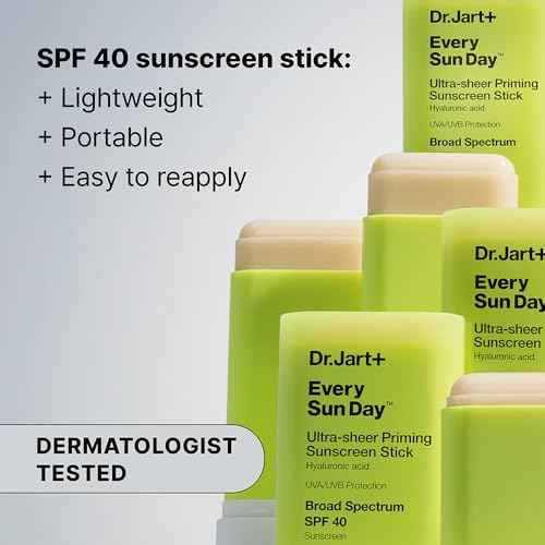 Dr.Jart+ Every Sun Day Invisible Korean Priming Sunscreen Stick SPF 40 with Hyaluronic Acid | Glides Over Makeup | Korean Skincare | Travel Size, 0.67 Ounce