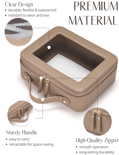 Popvibe Clear Makeup Bag Travel Cosmetic Organizer Large