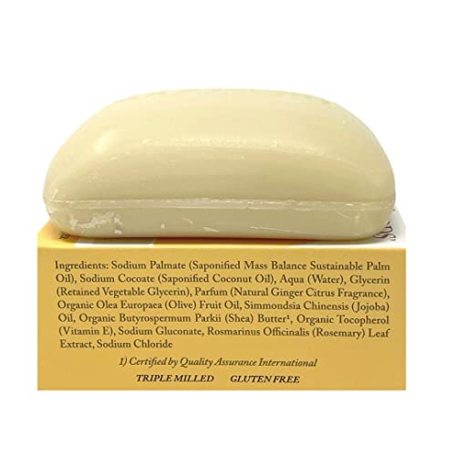 Dr. Woods Moisturizing Ginger Citrus Bar Soap with Jojoba Oil and Organic Shea Butter, 5.25 Ounce (Pack of 1)