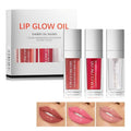 3Pcs Plumping Lip Oil, Lip Glow Oil Tinted Lip Balm Lip Care, Long Lasting Nourishing, Transparent Toot Lip Oil Repairing Lip Lines and Prevents Dry Cracked Lip Plumper (Lip Gloss- C Set)