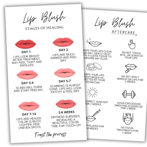 Lip Blush Aftercare Cards | 50 Pack Business Size