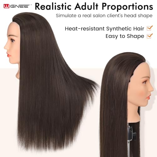 Professional Cosmetology Mannequin Head 26" Heat Resistant Synthetic Hair