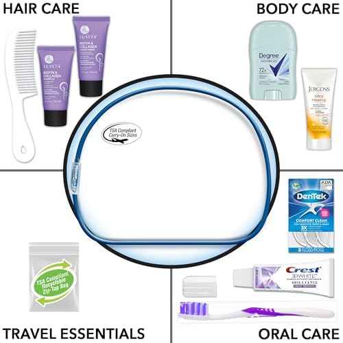 Convenience Kits International Women's Luseta Kit, Travel Size Toiletry Kit for Women, Gifts for Women, 10 Piece Set