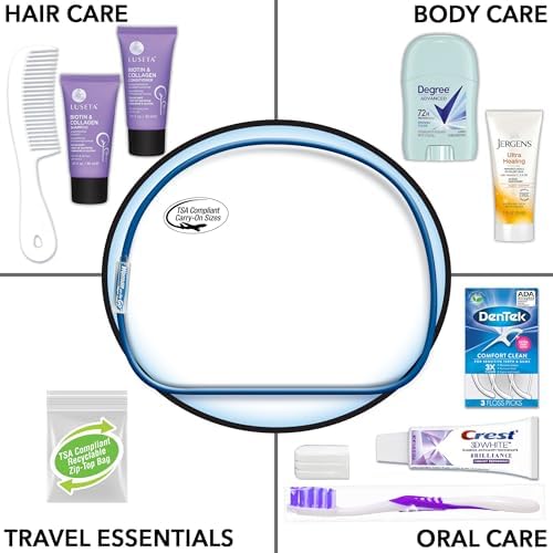 Women's Travel Toiletry Kit, 10-Piece TSA Approved Set