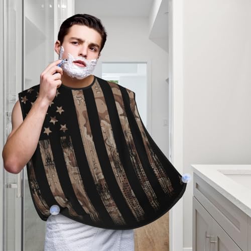 Football Beard Bib Apron, Beard Hair Catcher For Men Shaving, Waterproof With Suction Cups