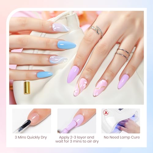 SUPWEE Pastel Nail Polish Set - Quick Dry Spring & Summer Macaron Colors, 6 Shades