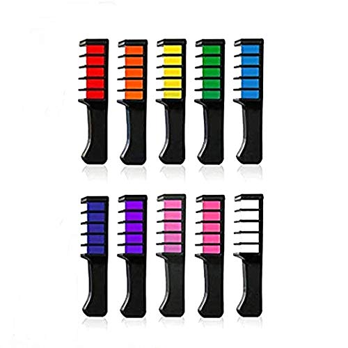 Kalolary 10-Color Washable Hair Chalk Comb Set for Kids