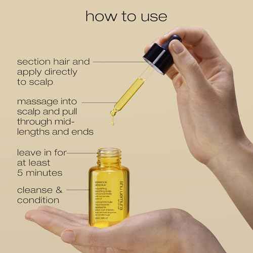 shu uemura art of hair Essence Absolue Pre-Shampoo & Nourishing Treatment Oil - Soothes Dry and Flaky Scalp, Leaves Scalp Moisturized and Balanced, Nourishes For Soft and Shiny Hair, 1.7 Fl Oz