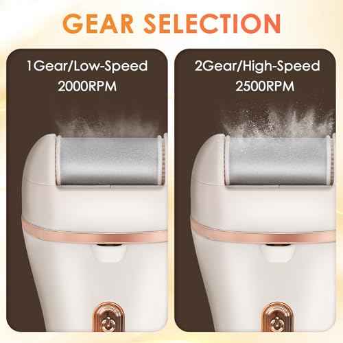 Electric Callus Remover for Feet, 17-in-1 Professional Pedicure Kit, Foot Scrubber Electric Foot File for Hard Cracked Dry Dead Skin, 3 Rollers, 2 Speed, Battery Display