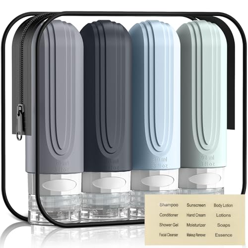 3oz TSA Approved Travel Bottles - Leak-Proof Silicone Set