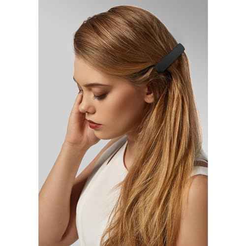 Hair Clip, Black Matte Barrettes for Women 4Pcs, Flat Hair Clips for Thin Fine Hair, Hair Pins for Short Medium Hair, Cute Hair Accessories for Women Girls