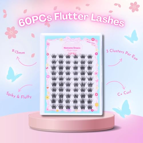 Flutter Lashes Clusters 60Pcs – Wispy Spiky False Eyelash Extensions
