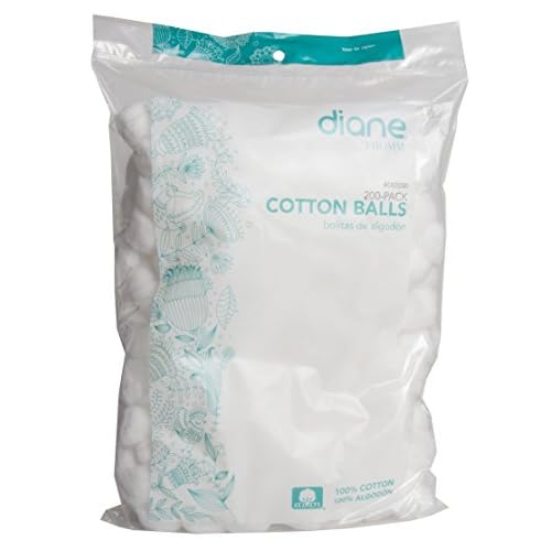 Diane 100% Pure Cotton Balls, 200 Count - Soft, Super Absorbent, Multipurpose Cotton Balls for Makeup Removal, Nail Polish, Applying Lotion or Powder, First-Aid for Everyday Household Use
